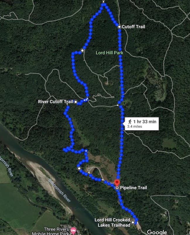 map of the hiking trail